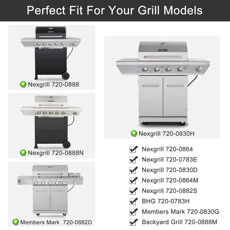 Criditpid BBQ-Element Stainless Steel Grill Burner Tubes Replacement for Nexgrill 720-0888, 720-0888N, 720-0882S, Gas Grill Pipe Burners for Kenmore, Kitchen Aid, Nexgrill 720-0830H Gas Grill.(5 Pack) - Image 5